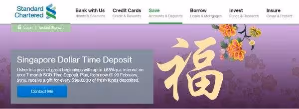 Fixed Deposit CNY 2016 Standard Chartered