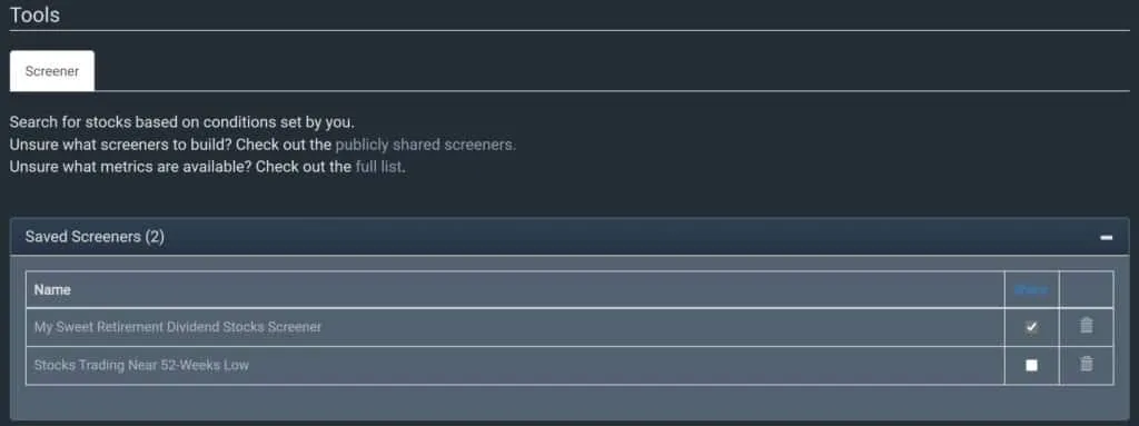 StocksCafe Stock Screener