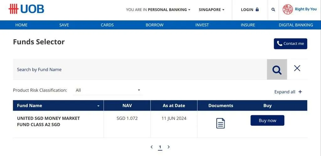 UOB Bank Fund Selector