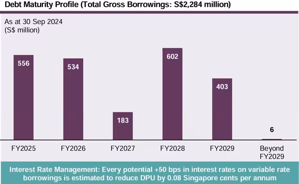 Frasers Logistics and Commercial Trust FY24 Debt Maturity Profile