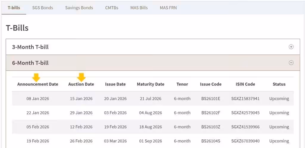 T Bill Singapore 2026