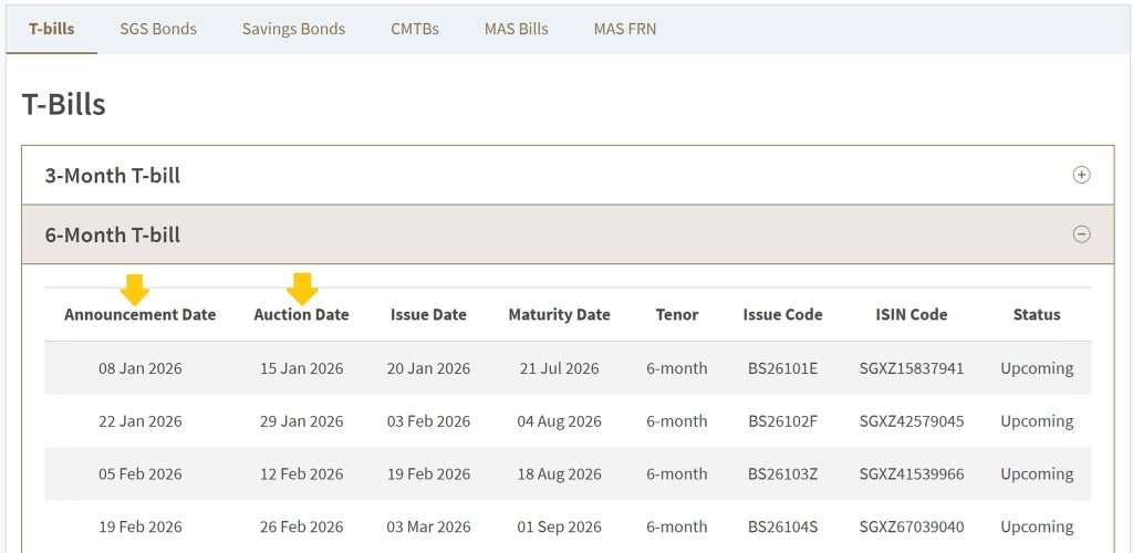 T Bill Singapore 2026